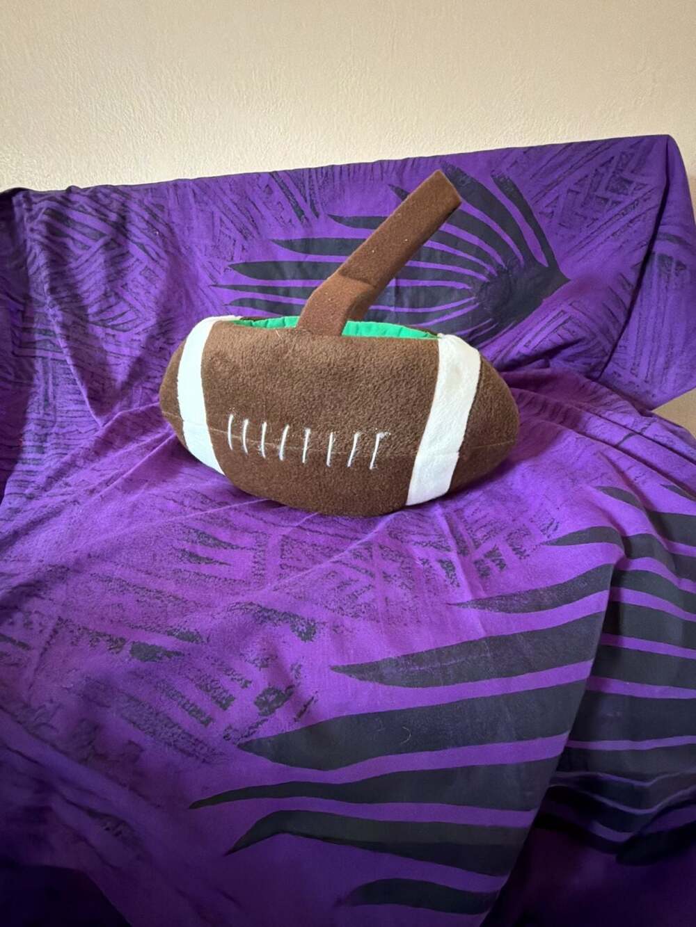 Plush Football Basket with Handle for football season 2026
